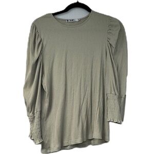 Story Woman's XL Statement sleeve ivory long sleeve textured top casual business